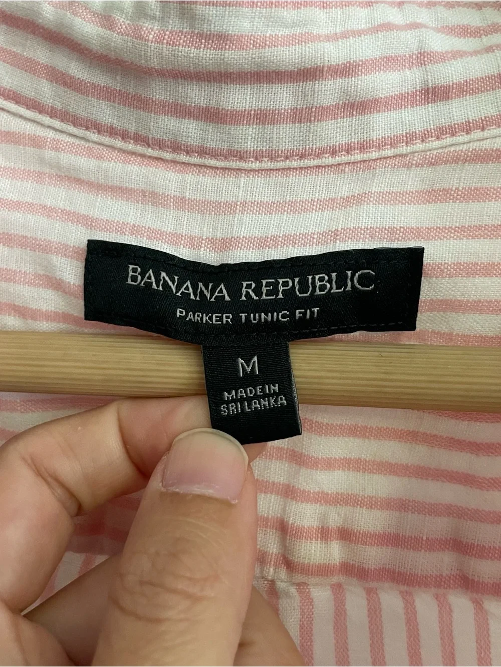 Banana Republic Pink and White Striped Linen Tunic - Picture 2 of 3